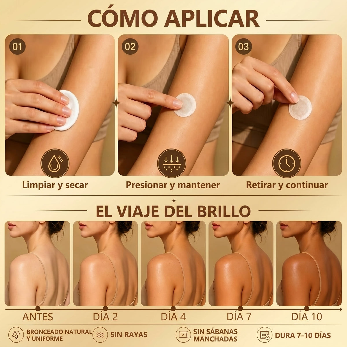 🌞🍫Gaface®| Consigue un bronceado natural y radiante sin sol con nuestra tecnología transdérmica.