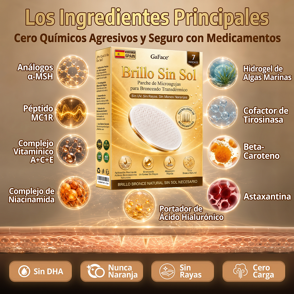 🌞🍫Gaface®| Consigue un bronceado natural y radiante sin sol con nuestra tecnología transdérmica.