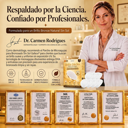 🌞🍫Gaface®| Consigue un bronceado natural y radiante sin sol con nuestra tecnología transdérmica.