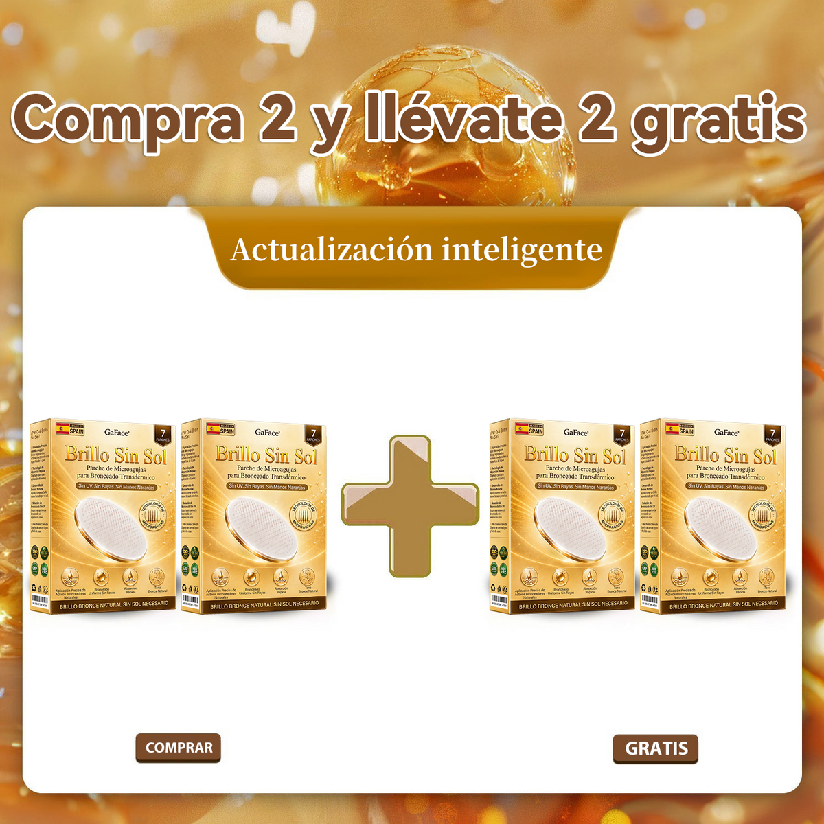 🌞🍫Gaface®| Consigue un bronceado natural y radiante sin sol con nuestra tecnología transdérmica.