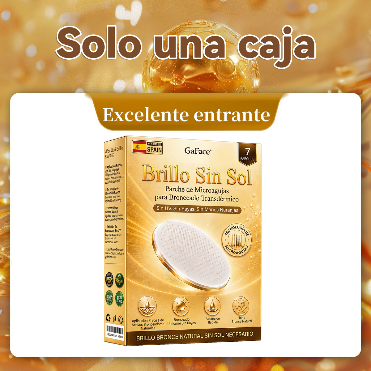 🌞🍫Gaface®| Consigue un bronceado natural y radiante sin sol con nuestra tecnología transdérmica.